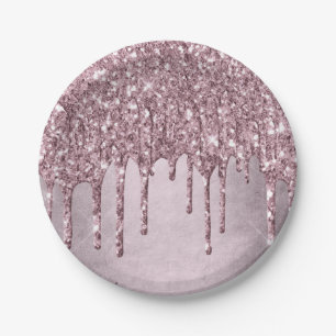 Mauve-Glitzer   Dusty Pink Melt Shimmer Pappteller