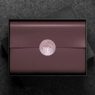 Mauve-Glitzer   Dusty Pink Melt Shimmer Runder Aufkleber