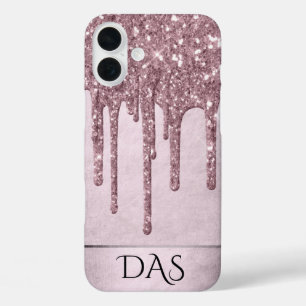 Mauve-Glitzer   Rosa Melt Monogram iPhone 16 Plus Hülle