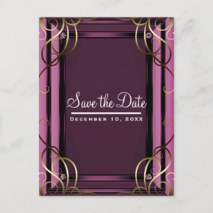 Mauve Gold Elegante Company Save the Date Ankündigungspostkarte