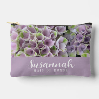 Mauve & Green Hydrangea Blumenzubehör Pouch Zubehörtasche
