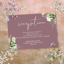 Mauve Greenery Script Wedding Reception