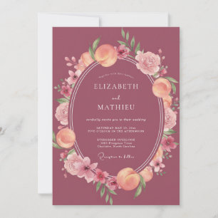 Mauve Grüne Obstgarten-Hernte-Hochzeit Einladung