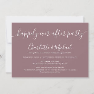 Mauve Happily Ever After Party Hochzeit Einladung