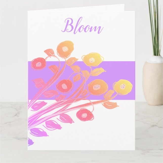 Mauve Happy Birthday Girlfriend Paper Card Karte (Vorderseite)