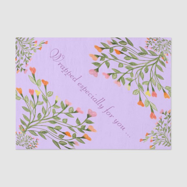 Mauve Heart Blume Seidenpapier (Vorderseite)
