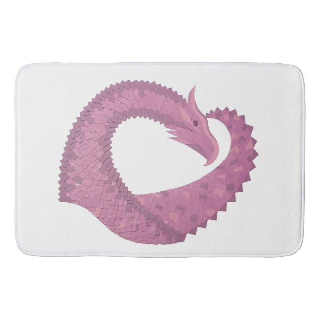 Mauve Herzdrache auf Weiß Badematte (Vorderseite)
