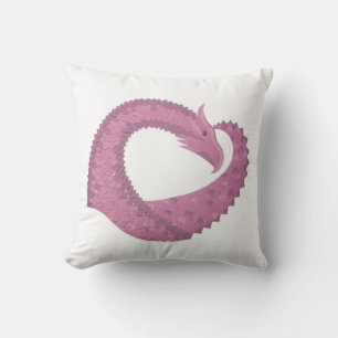 Mauve Herzdrache auf Weiß Kissen