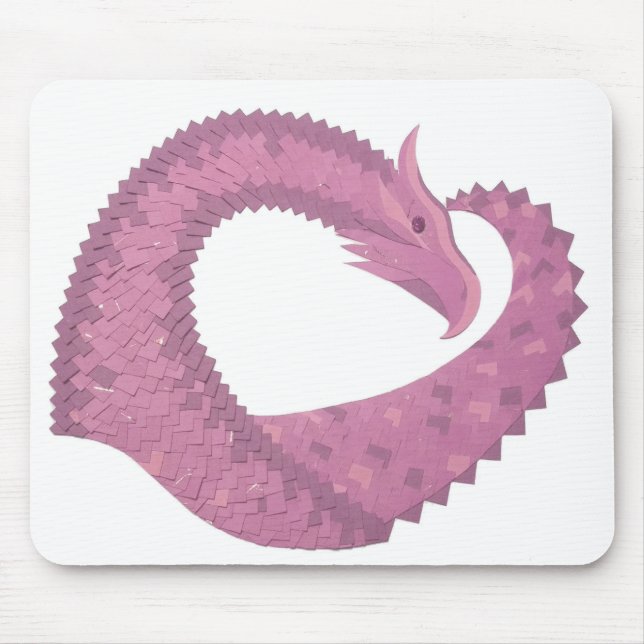 Mauve Herzdrache auf Weiß Mousepad (Vorne)
