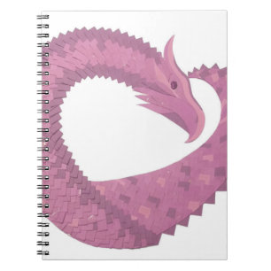 Mauve Herzdrache auf Weiß Notizblock