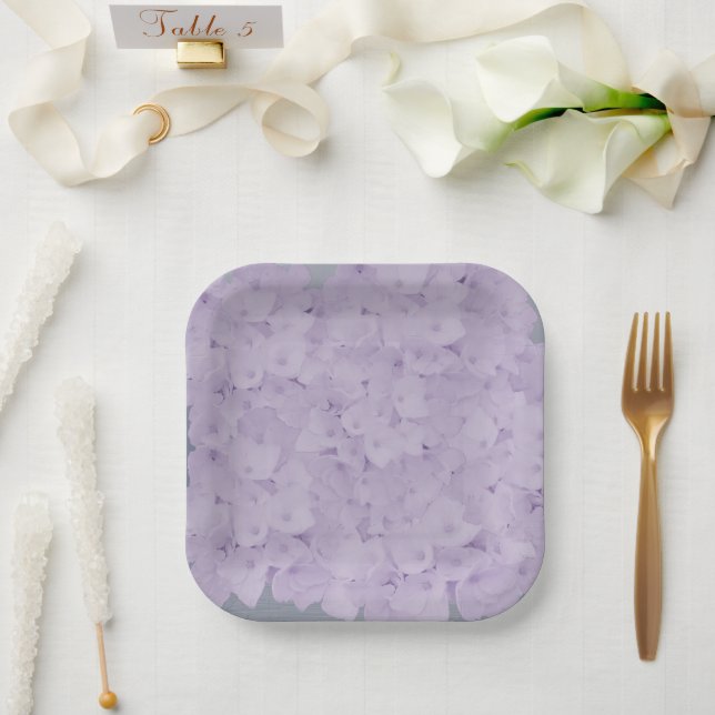 Mauve Hydrangeas Paper Teller (Hochzeit)