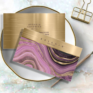 Mauve ID827 abstrakt Agate Monogram Visitenkarte
