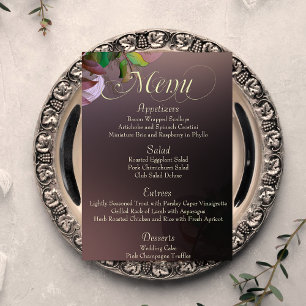 Mauve Laubträume Hochzeitsmenü Flyer