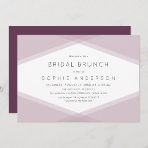 Mauve Layered Geometric Dark Lila Bridal Brunch Einladung