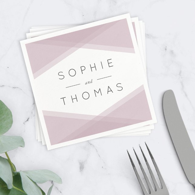 Mauve Layered Geometric Wedding Serviette (Von Creator hochgeladen)