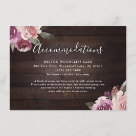 Mauve lila blumengeschmückte rustikale Holzhäuser Begleitkarte