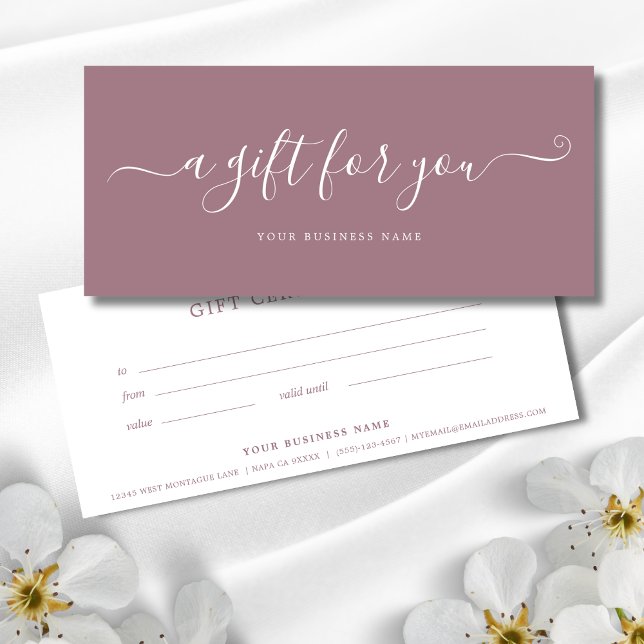 Mauve Lila Business Geschenkgutschein (Mauve Business Gift Certificate )