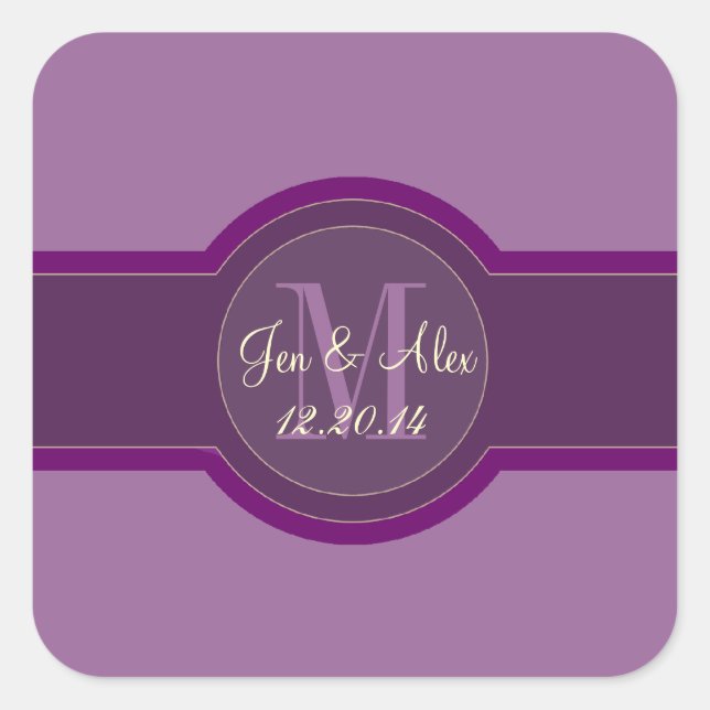 Mauve Lila Gastgeschenk Hochzeit Stickers (Vorderseite)