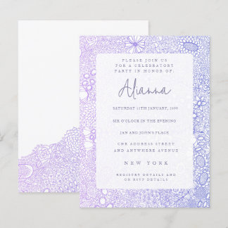 Mauve Lila jeden Besondere Anlass Party einladen Postkarte
