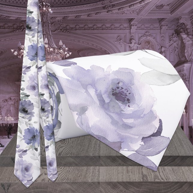 Mauve Lila Lavender Silver Eucalyptus Wedding Krawatte (Von Creator hochgeladen)