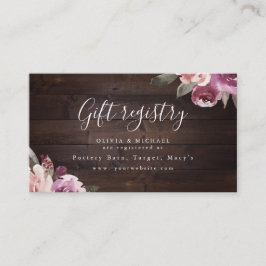 Mauve lila rustikales Brautparty Platzkarte