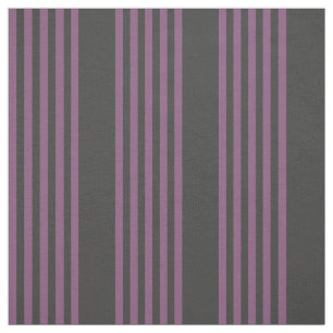 Mauve lila und Holzkohle 5 Streifen Muster Stoff