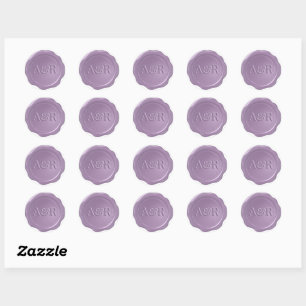 Mauve lila Wax Siegel Sticker Monogramm,