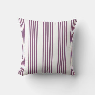 Mauve lila-weiß-Streifen Muster Kissen