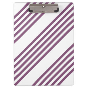 Mauve lila-weiß-Streifen Muster Klemmbrett