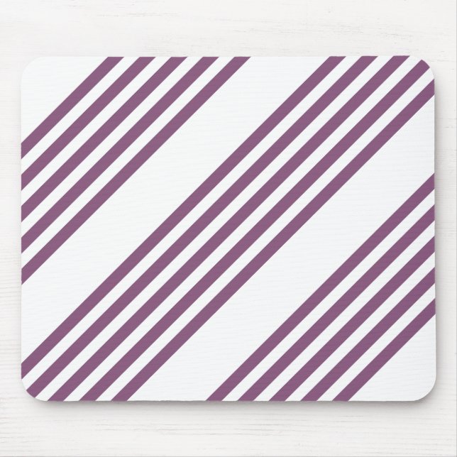 Mauve lila-weiß-Streifen Muster Mousepad (Vorne)