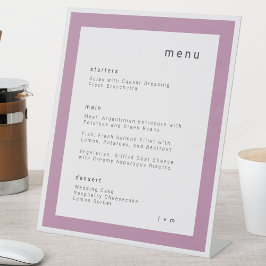 Mauve lilac wedding menu Pedestal Sign Sockelschild