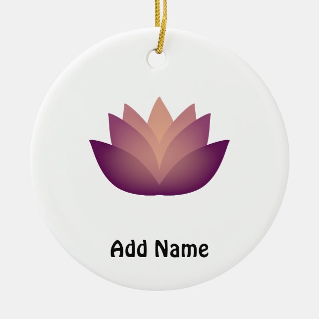 Mauve Lotus Blume Design Keramik Ornament (Vorne)