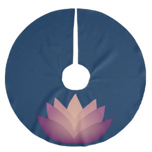 Mauve Lotus Blume Design Polyester Weihnachtsbaumdecke
