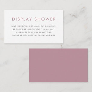 Mauve Minimalistisch Typografy Display Shower Begleitkarte