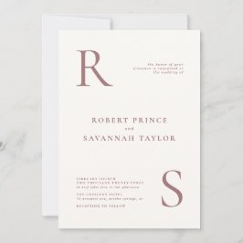 Mauve Minimalistisch Wedding Einladung