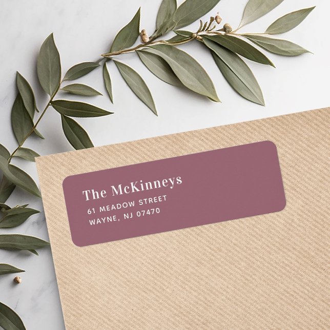 Mauve Minimalistische Rücksendeadresse (Von Creator hochgeladen)