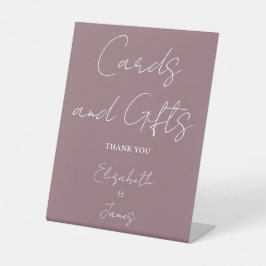 Mauve Minimalistische Skriptkarten und Geschenke Sockelschild