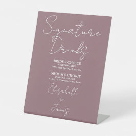 Mauve Minimalistische Skriptsignatur Drinks Sockelschild