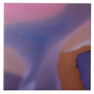 „Mauve Mirage Flow“ – Abstrakte Pink Blaue Pfirsic Fliese