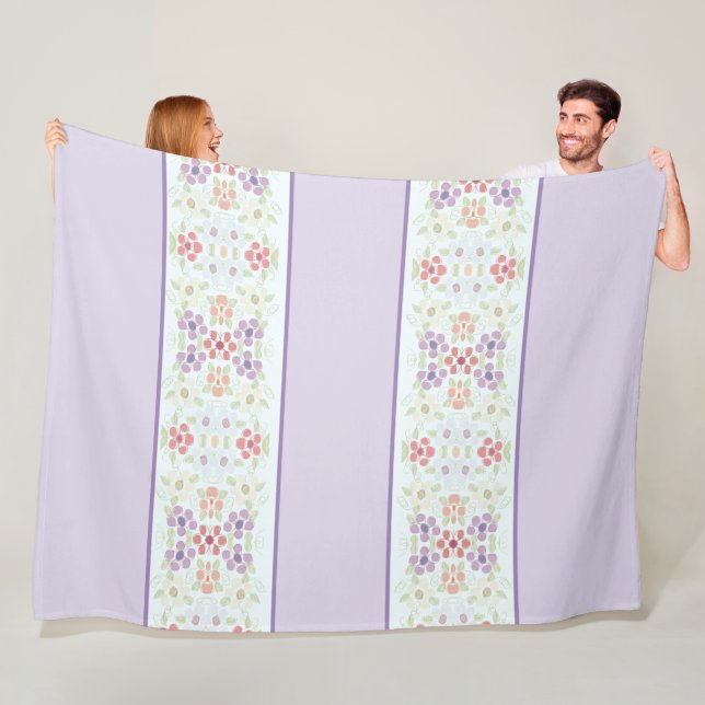 Mauve mit Lila Blume Akzent Fleecedecke (Beispiel)