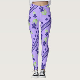Mauve mit Lila Flower Leggings