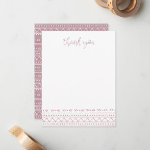 Mauve Modern Boho Vielen Dank Mitteilungskarte