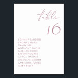 Mauve Modern Handgeschriebene Hochzeit Tischnummer<br><div class="desc">Diese moderne Tischnummer-Karte verfügt über ein handgeschriebenes Mauve-Skript und eine minimalistische Typografie. Personalisieren Sie diese,  indem Sie Ihre Daten hinzufügen. Diese Tischkarte ist ideal für Hochzeiten,  Brautpartys,  Babyduschen und andere Veranstaltungen.</div>