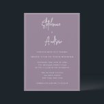 Mauve Modern Simple Wedding Einladung<br><div class="desc">Hohe Qualität und individuell anpassbar!</div>