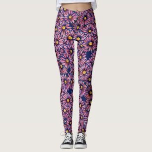 Mauve Moody Daisies Leggings