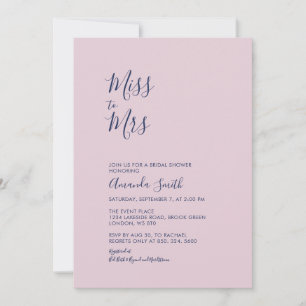 Mauve & Navy   Einfache Minimalistische Hochzeitsd Einladung