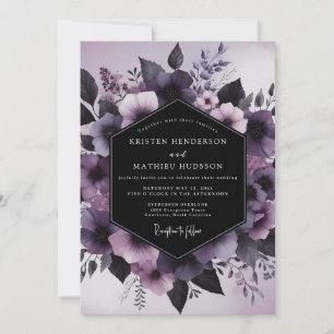 Mauve Nocturnal Flora Hochzeit Einladung