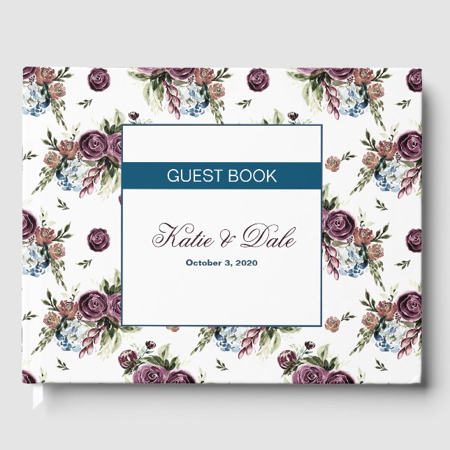 Mauve & Olive - individuelles Gästebuch (Vorderseite)