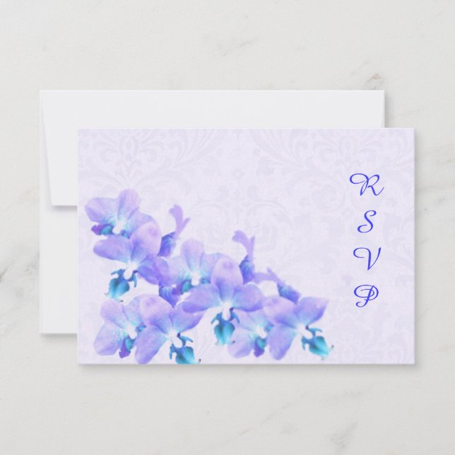 Mauve Orchids RSVP Card Karte (Vorderseite)