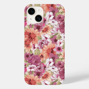 Mauve Peach Lila floral Foliage Case-Mate iPhone 14 Hülle